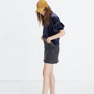 Madewell Velvet Ruffle Sleeve Tee